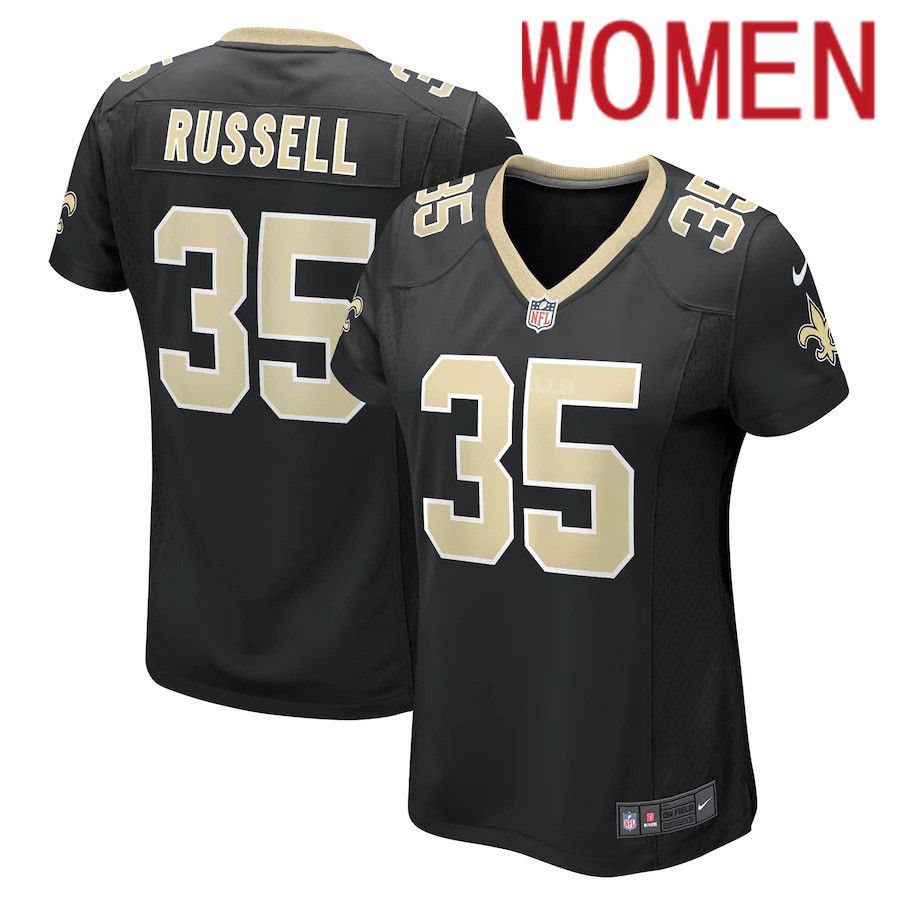 Women New Orleans Saints #35 KeiVarae Russell Nike Black Game Player NFL Jersey->women nfl jersey->Women Jersey